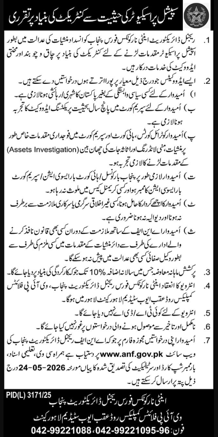 Regional Directorate Anti Narcotics Force Apply Jobs 2026